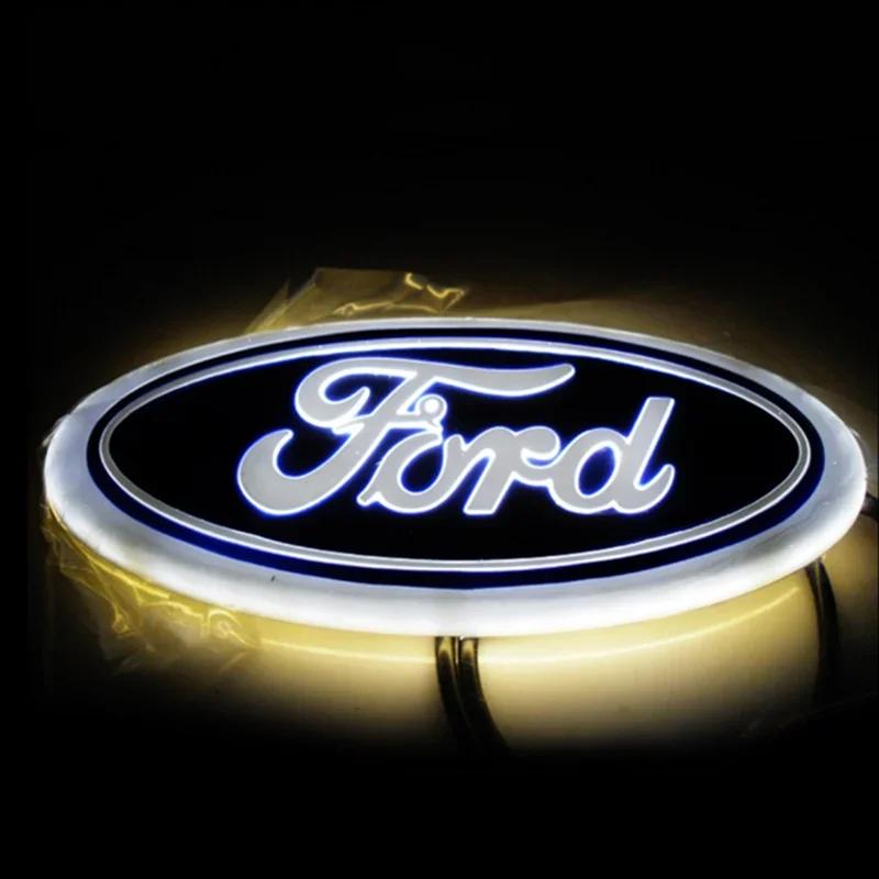 LED Light Logo Sticker for Ford Explorer F150 F250 Focus Mondeo Front Badge Tail Decals Car Styling Rear Emblem Auto Decoration CVY1