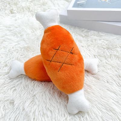 Juguetes de Peluche Chirriantes para Mascotas para Perros y Gatos, Juguetes Masticables Interactivos con Forma de Pata de Pollo y Zanahoria