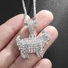 Hip Hop Shiny Goat Pendant Necklace For Women Men Luxury Rock Punk Style Iced Out Zircon Gold Color Rope Neck Chain Jewelry Gift