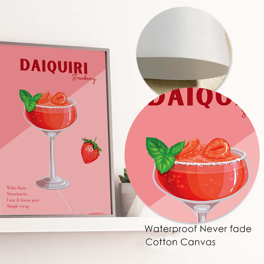 Cocktail Espresso Lemonade Wall Art Canvas Painting Retro Drinks Posters And Prints Pictures For Drink Shop Bar Room Decoration