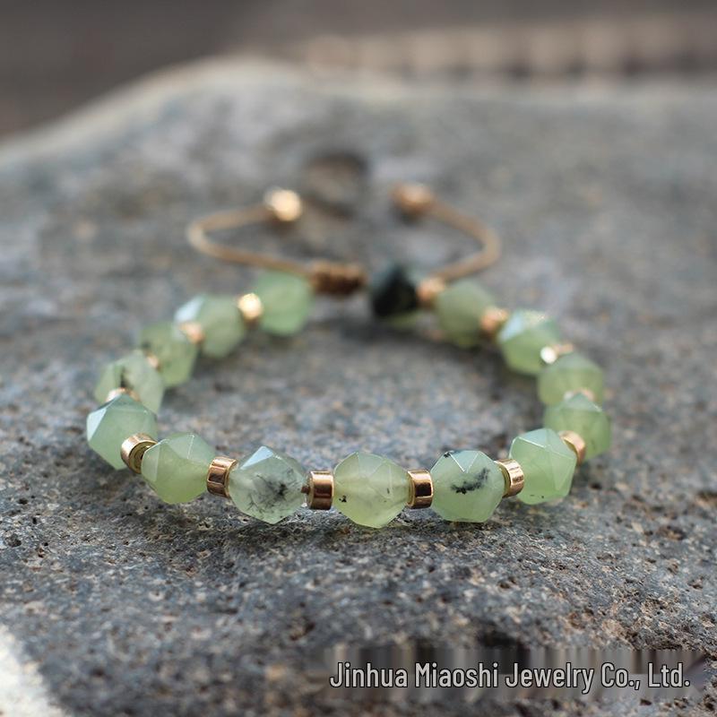 Bohemian Woven Rhombus Cut Tiger's Eye Crystal Bracelet