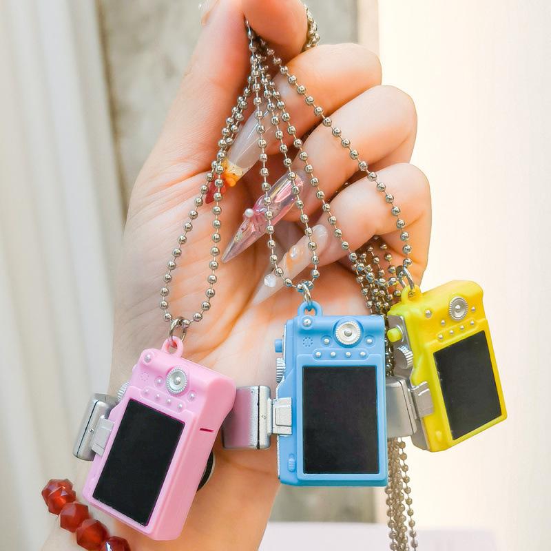 Korean Style LED Camera Keychain - Sounding & Luminous Bag Accessory Pendant