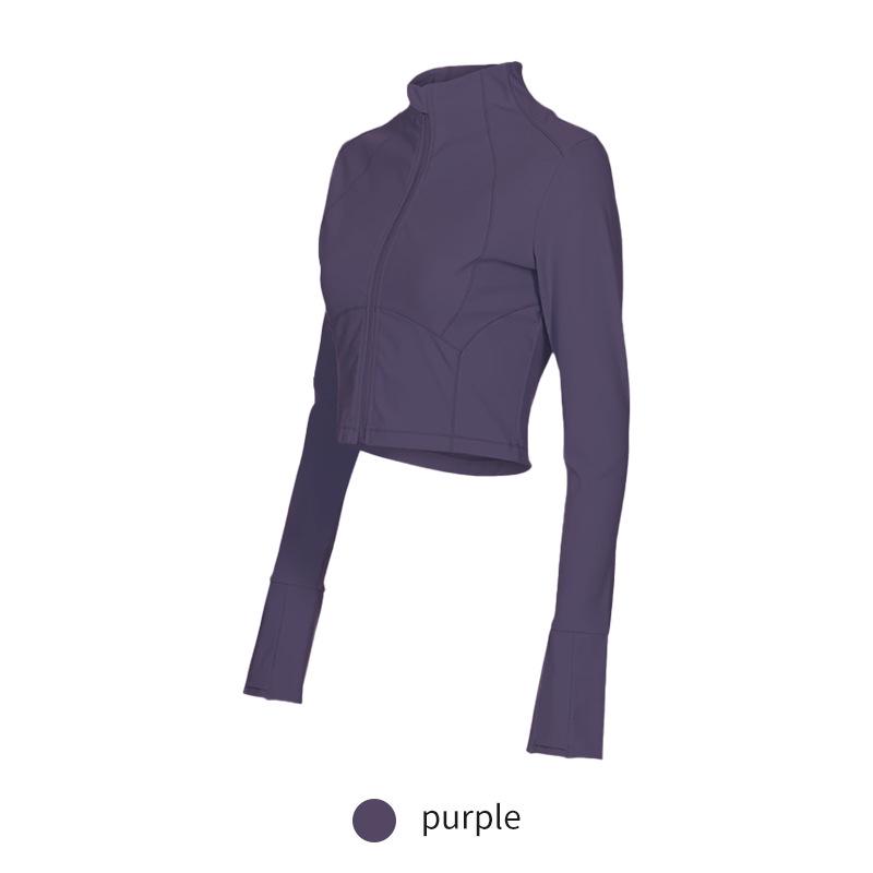 Nowa kurtka do jogi typu slim fit: Top sportowy z długim rękawem i stójką