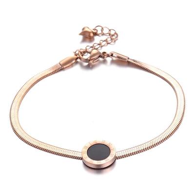 High Quality Stainless Steel Roman Numerals Rose Gold Bracelets &Bangles Female Charm Popular Bracelet For Women Jewelry