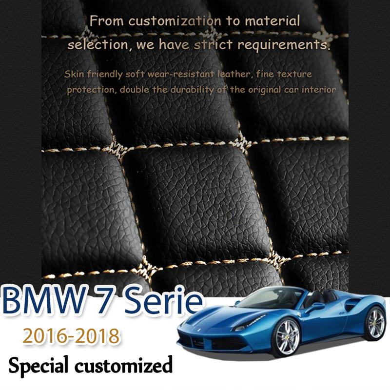 Leather Car Trunk Mat For BMW 7 Series 2016-2018 Cargo Liner Accessories Interior Boot