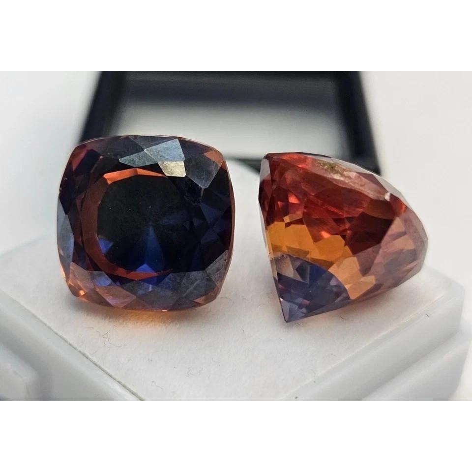 Cushion Cut Natural Pitambari Sapphire For Earring Making 45-47 Ct Pair