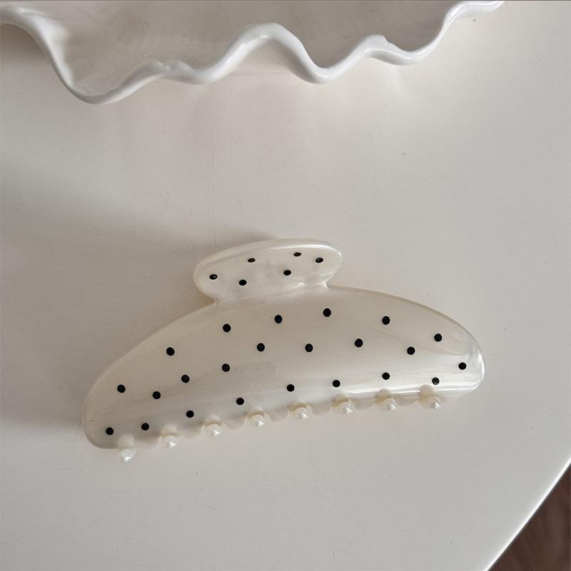 French Large Shark Clip High End Wave Point Gold Clip Niche Sweet At The Back of The Head Simple and Elegant Hair Clip