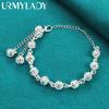 925 Sterling Silber 8mm Hohlkugel Quasten Kettenarmband Für Frauen Mode Hochzeit Verlobungsfeier Schmuck