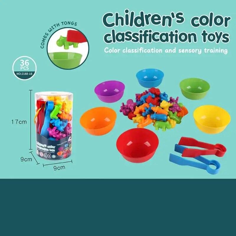 Rainbow Counting Animal Traffic Car Early Education Toy Animal Cognition Montessori Math Teaching Assisted Kindergarten Games