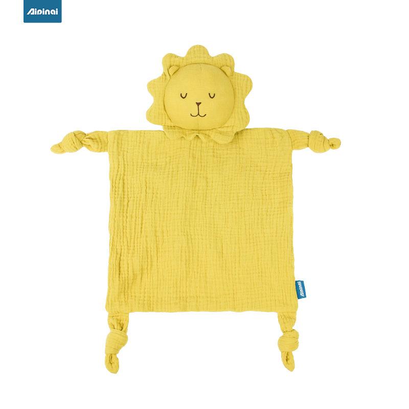 Aipinqi Dětská komfortní deka a bryndáček na slintání - Měkká bavlněná plyšová hračka na spaní