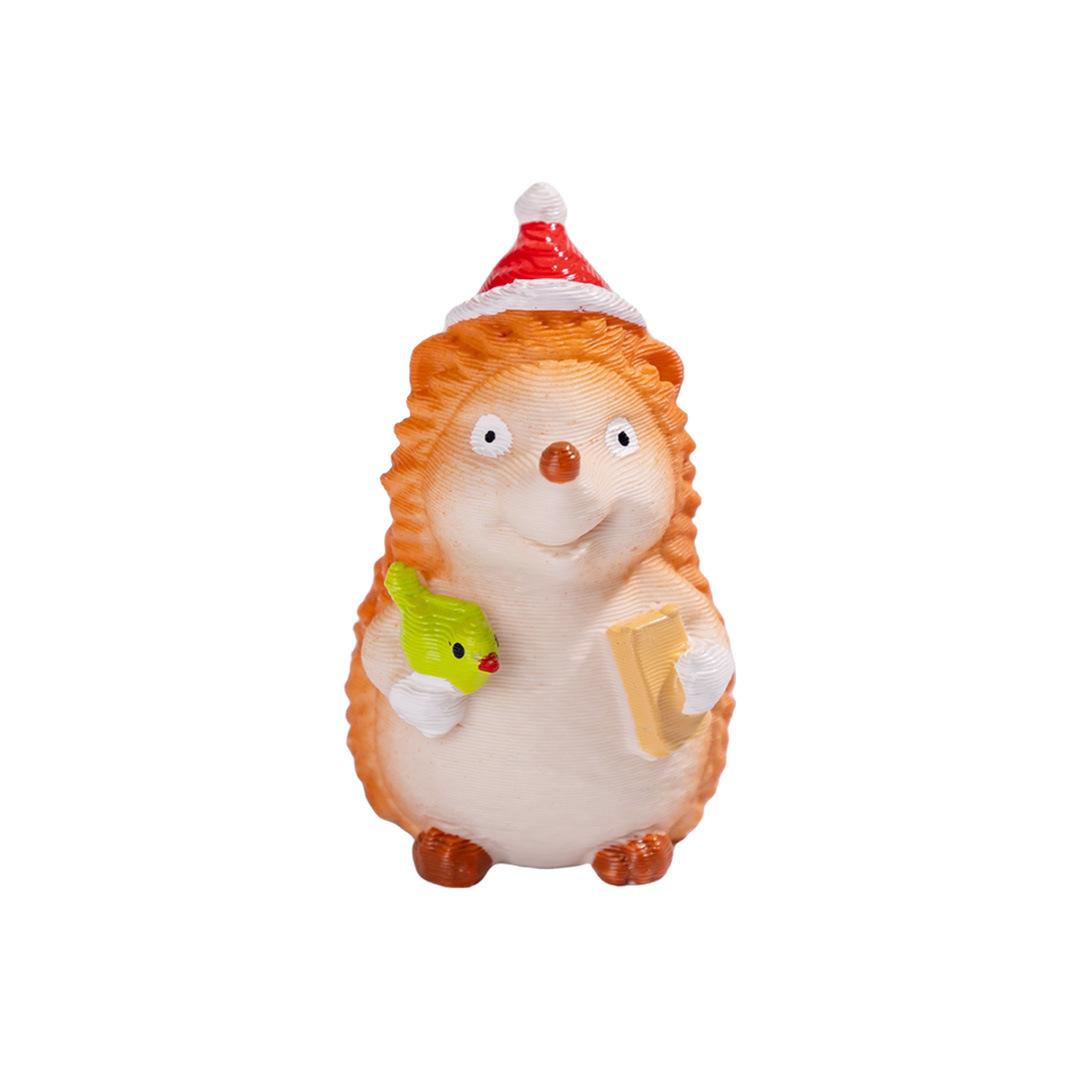 1Pcs 3D Printing Hedgehog Toys Creative Christmas Hat Hedgehog Relaxation Model Simulation Animal Decorations Children S Toys
