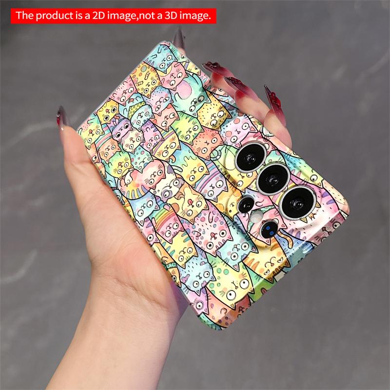 2DFlat Samsung phone case Colorful Watercolor Cats Phone Case Applicable to Galaxy S22 S23 S24 S25ULTRA S26 A12 A13 A14 A15 A16 A34 A35 A54 A55