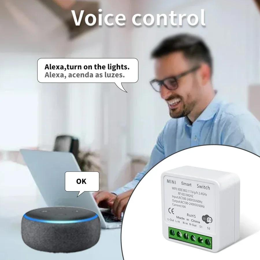 RF433MHz 1/2/3Gang Wall Switch Tuya Smart WiFi Switch Receiver Alexa Google Home Voice Control Smart Life APP Remote Module
