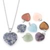 1Pc 22x20mm Love Heart Charms Natural Stone Pendants Crystal Amethyst Charms For Jewelry Making DIY Necklace Bracelet Earrings