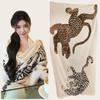 Versatile Leopard Print Knit Shawl – Retro Summer Scarf for Women, Ideal for AC Rooms & Outdoors