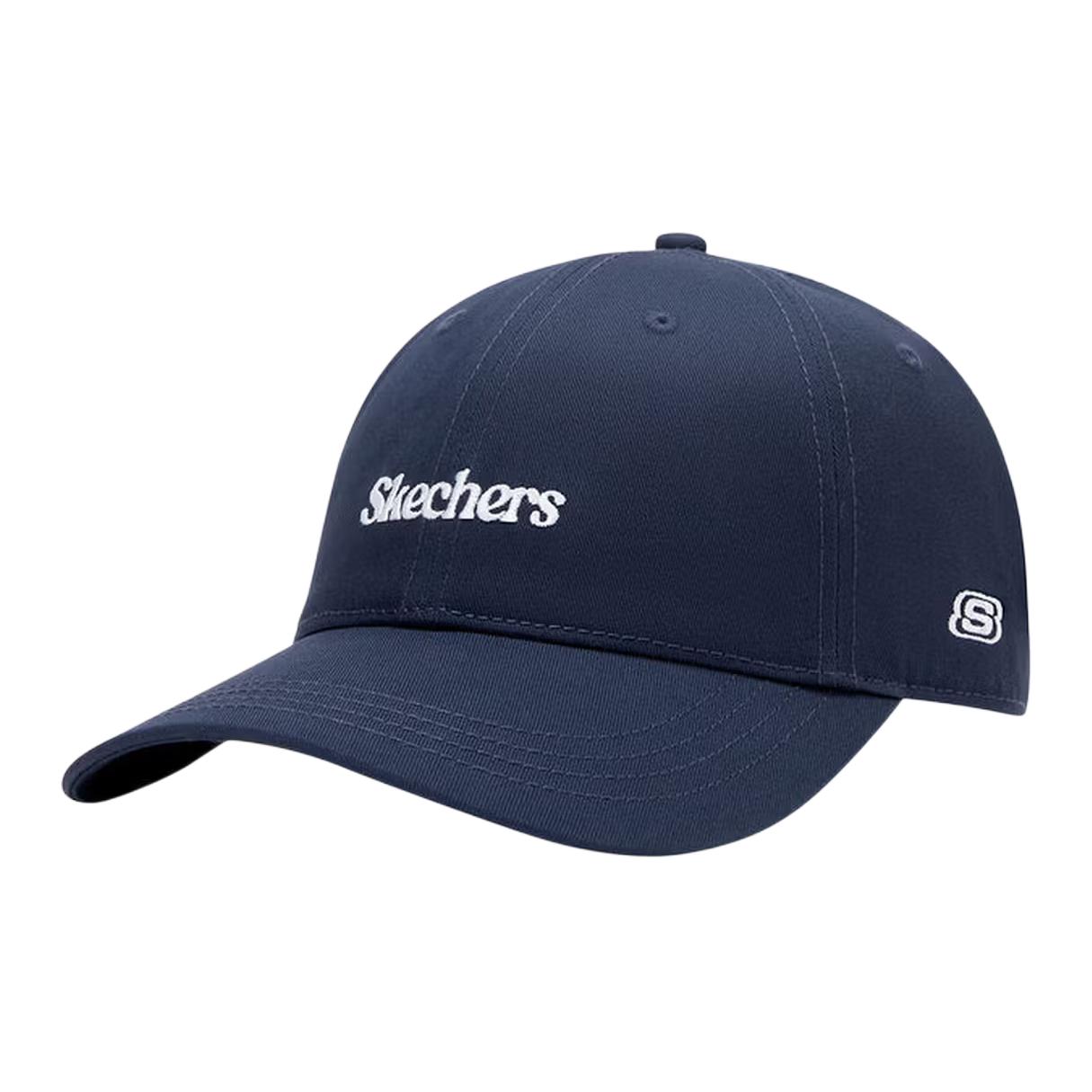 Skechers Basic Sports Series Retro Logo Design Casual Versatile Cotton Baseball Cap Unisex hats Navy-Blue L226U060-002Z M