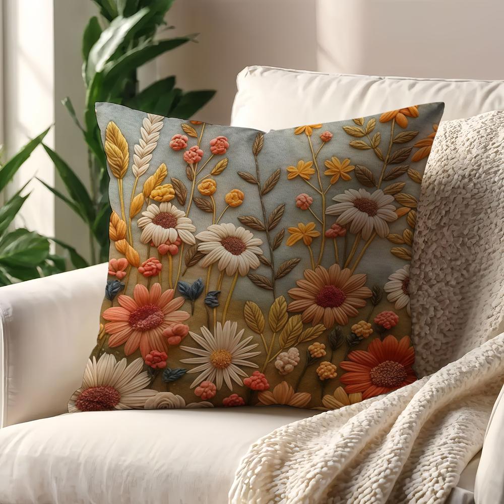 Brightly Colored Flowers Cushion Cover For Pillow Printing Sofa Decoration Home Car Room Coffee Shop Office Nordic Simplicity