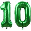 Green 10 Number Balloons Giant Jumbo Number 10 32" Helium Balloon Hanging Balloon Foil Mylar Balloons for Boys Girls 10th Birthday Party Supplies 10