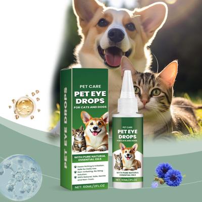 Pet Eye Drops 60ml Dog Tear Stains Removal, Pet Eye Drops, Cat Eye Cleaning Products