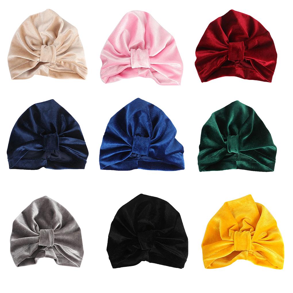 Baby Girls Turban Knot Head Wrap Cute Kids Rabbit Ear Hat Bunny Ear Velvet Cap