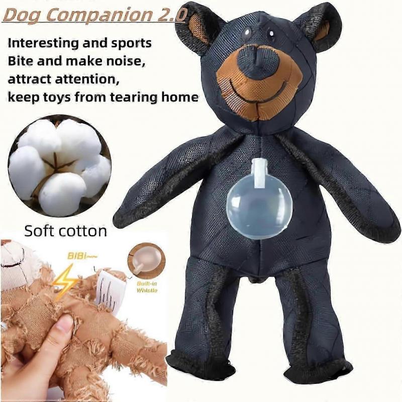 2-Pack Indestructible Bear Dog Chew Toy - Heavy Duty Unbreakable Design for Aggressive Chewers (Blue & Pink, Extreme Durability)