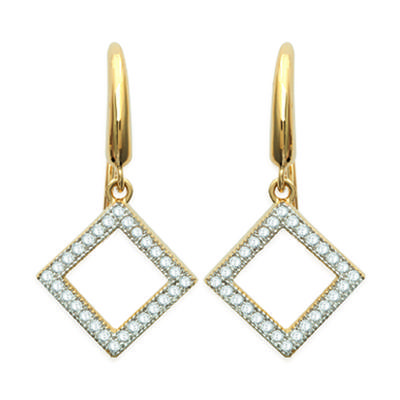 [L4692] - Gold Plated Earrings 'Sissi' White Gold - 27x13 Mm