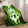 Green Soccer Logo Designed Flannel blanket for bedroom, living room, sofa, and nap
