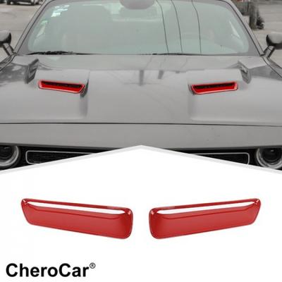 2 szt. Czerwona Listwa Pokrywy Wlotu Powietrza Maski Przedniej Dla Dodge Challenger SXT 2015-24
