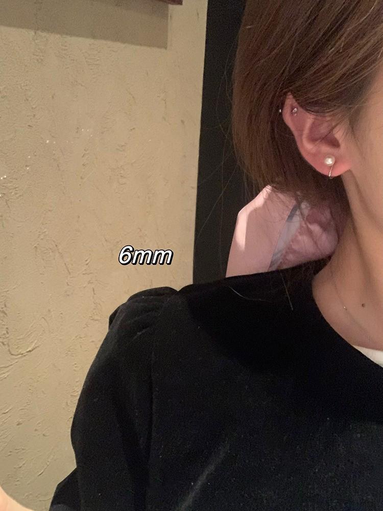 Shijia Graue Perle Runde Ohrringe: Retro Französisches Design, Eleganter Allround-Schmuck für Frauen
