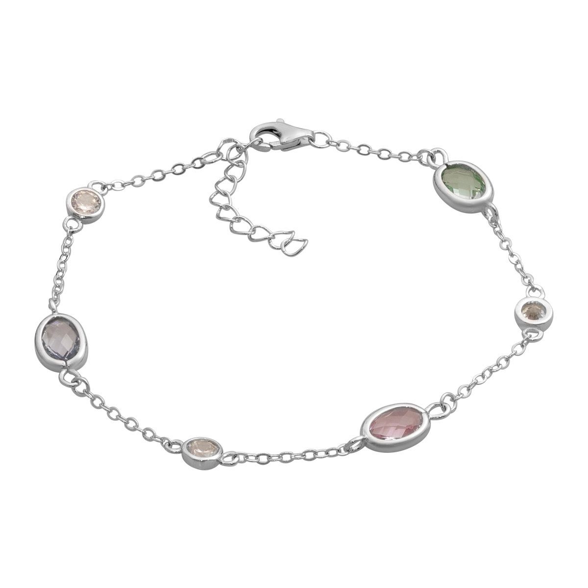 

Срібний браслет з фіанітами, вага виробу 2,8 гр (2184812) 17-20cm білий