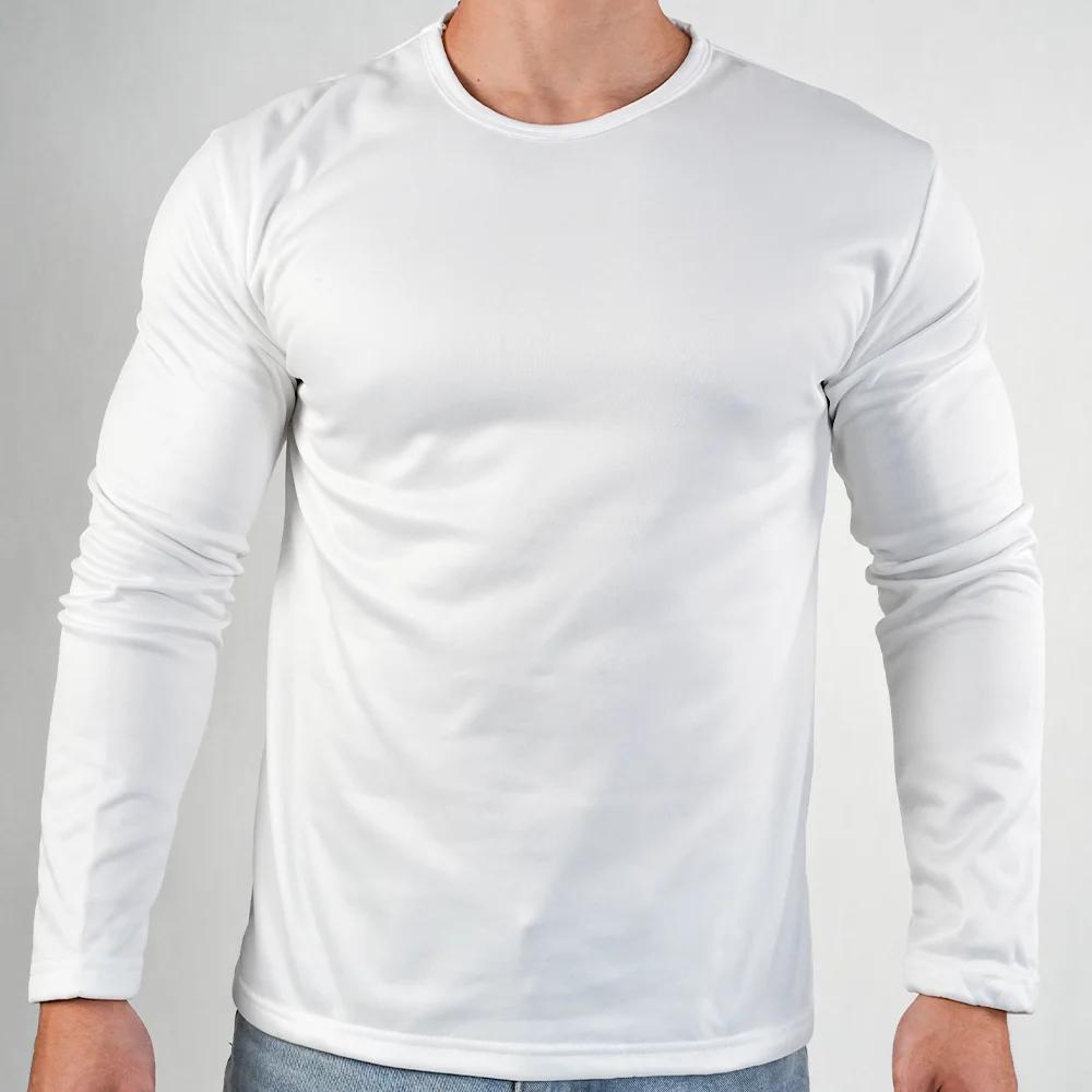 Roupa Interior Térmica de Inverno Masculina Camiseta de Manga Comprida Tops Cor Sólida Moletom Gola O Camiseta Base Tamanho Grande Camiseta Íntima 5Xl