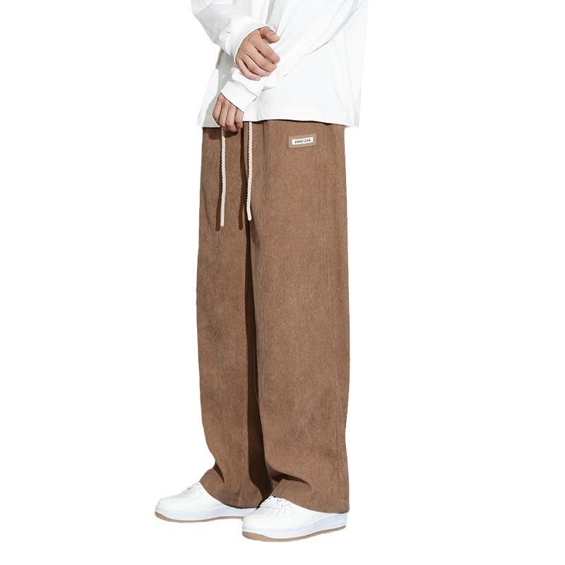 Pants Men's Spring and Autumn New Loose Straight Sweatpants Corduroy Sports Drape Versatile Wide-leg Casual Men's Clothing