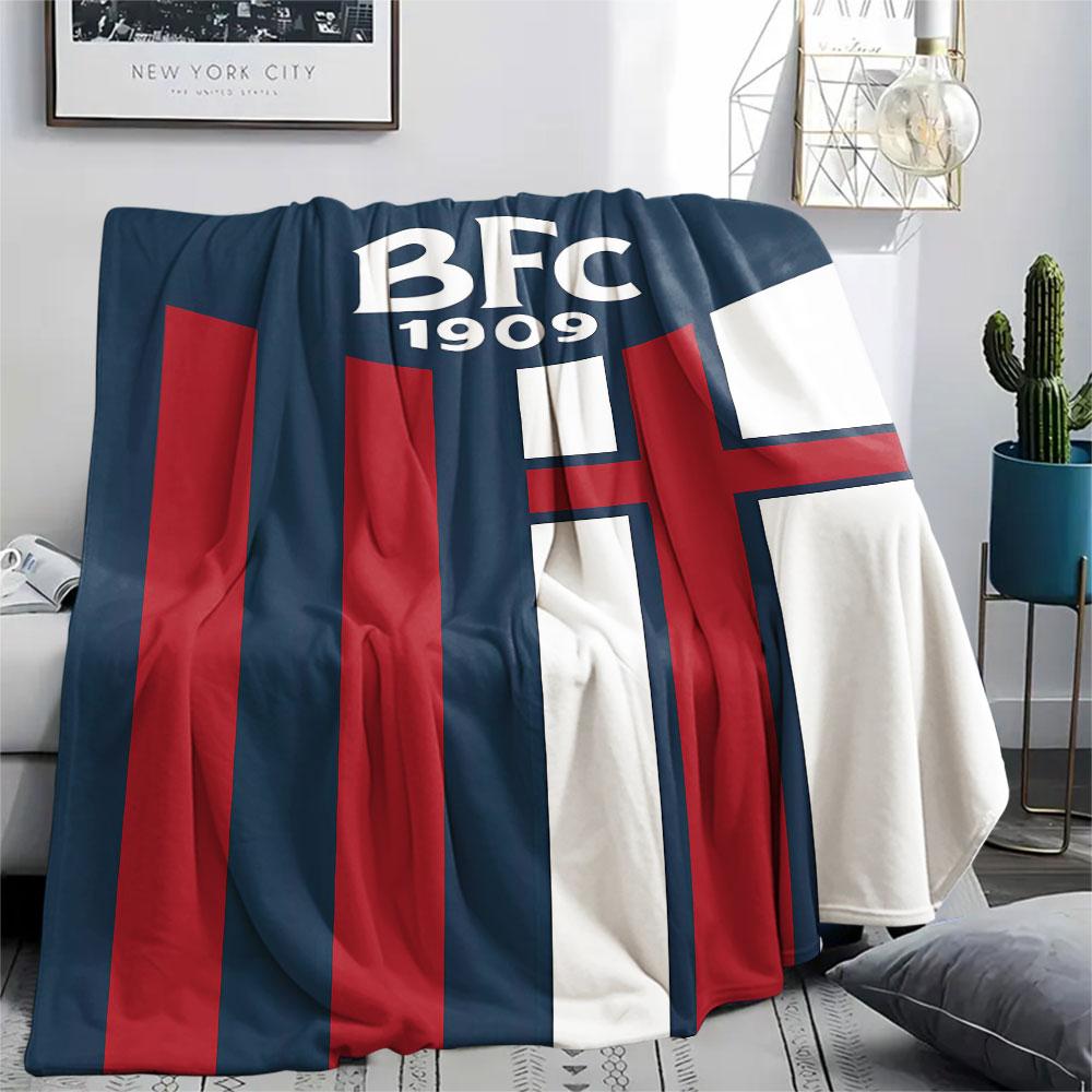1PC Bologna FC 1909 Patterned Flannel Blanket Suitable For All Seasons for Home Decor Warmth and Comfort Gifts Holiday Present