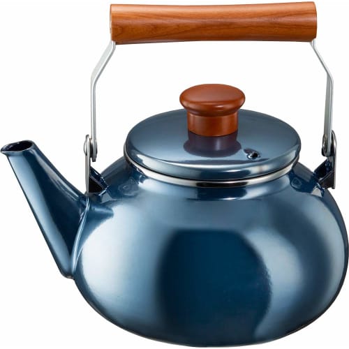 Takagi Metal Kettle, Stylish, Induction Compatible, Enamel, 2.3L, Onyx Blue, ONB-2.3KT