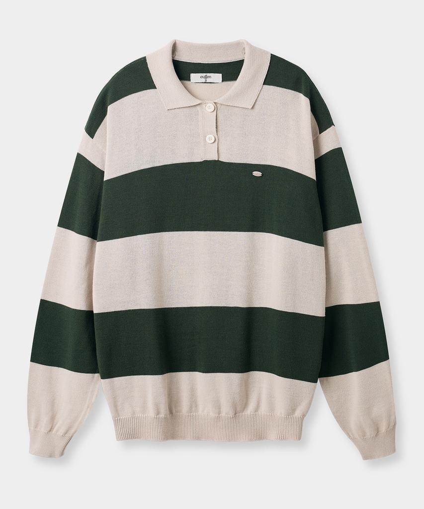 Yujen Essential Stripe Knit_Oatmeal & Green