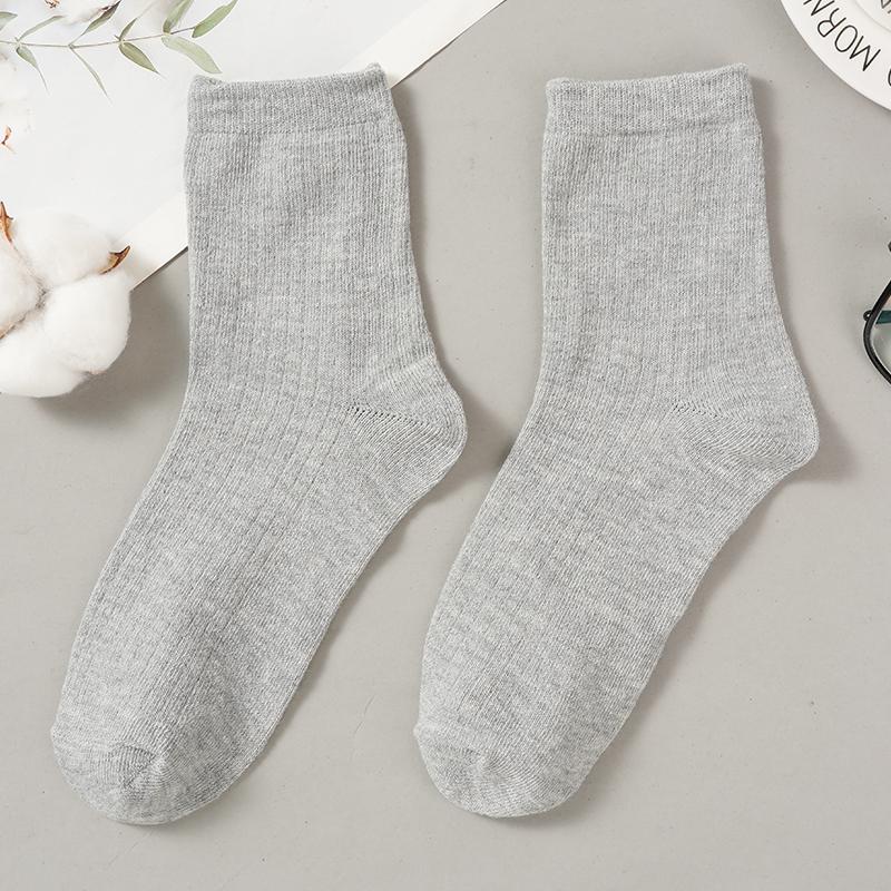 

Мужские хлопковые носки в вертикальную полоску, высококачественные мужские носки до середины икры, дышащие, деловые, спортивные носки One size серый