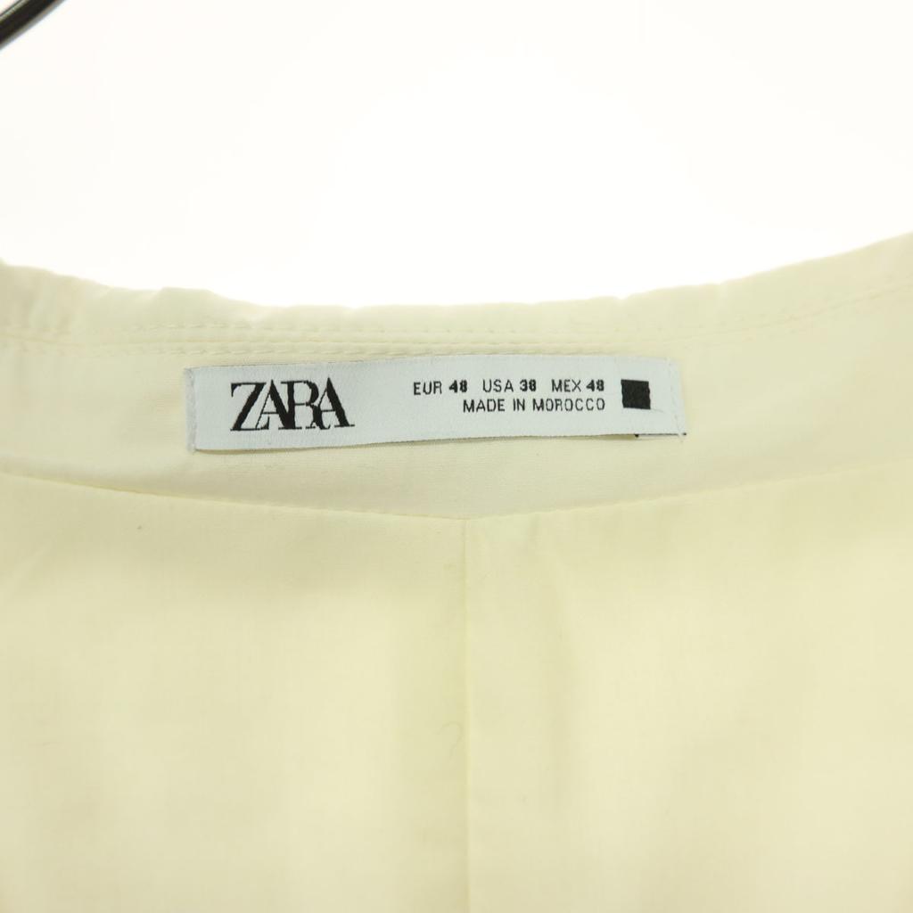 Unused ZARA Cotton Long Sleeve Thin Tailored Jacket 48 White Women Used