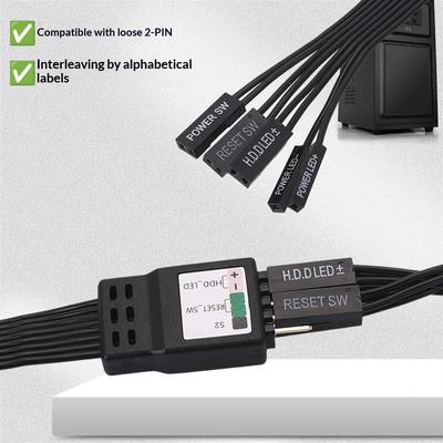 20cm 30cm 50cm 9Pin Header Computer Motherboard Front Extension Cable For PC Motherboard Power Switch Restart Hard Drive