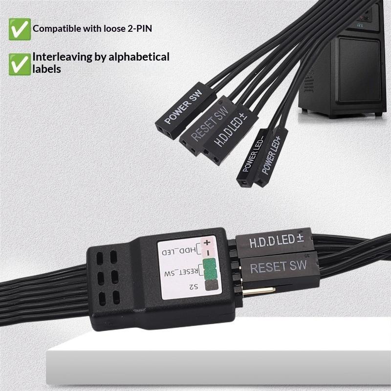 20cm 30cm 50cm 9Pin Header Computer Motherboard Front Extension Cable For PC Motherboard Power Switch Restart Hard Drive