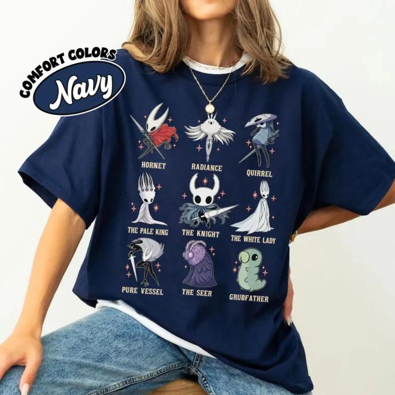 

The Knight Game Comfort Color Shirt Silksong Hornet Graphic Tee Indie Game Character Shirt Funny Video Game Fan Gift 4XL