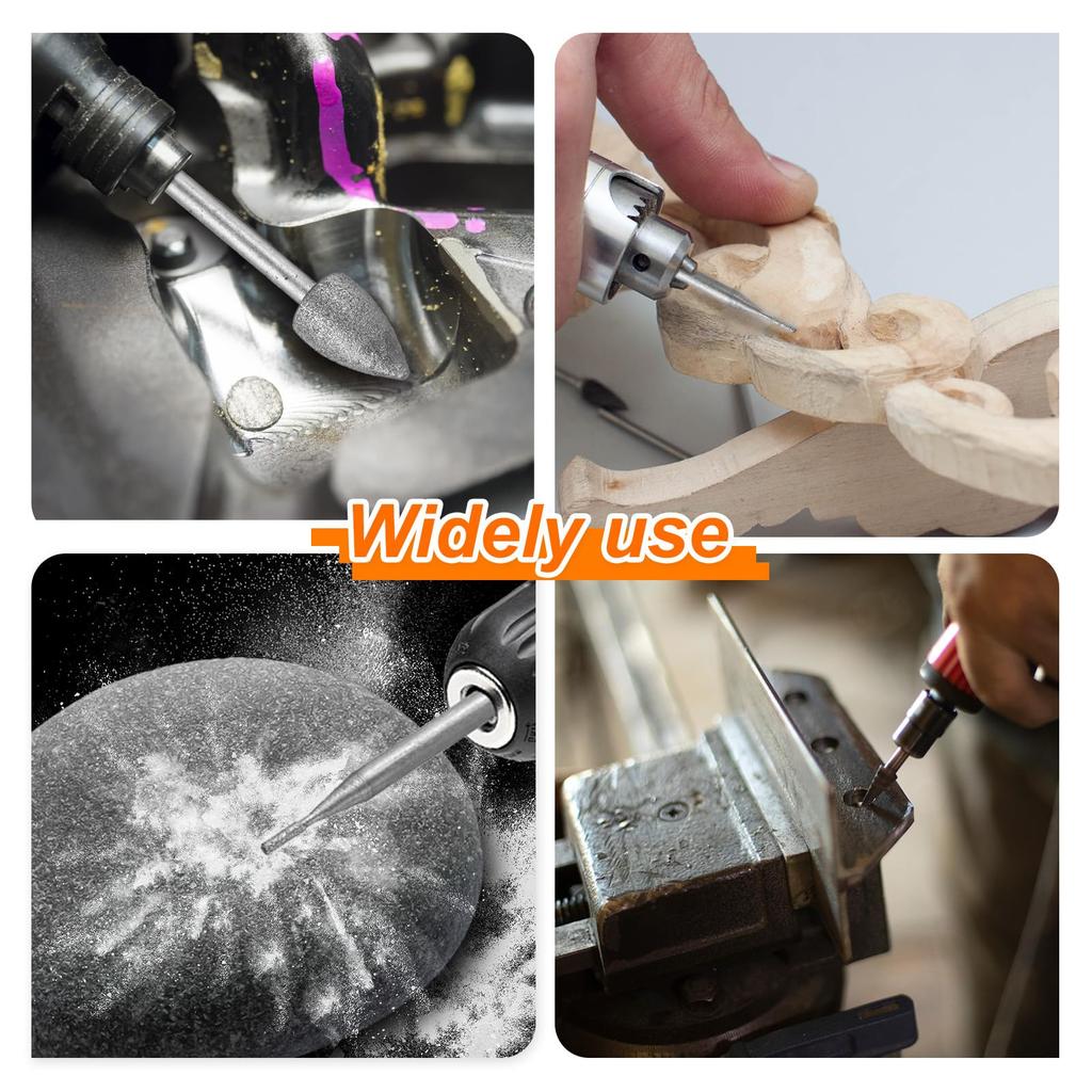 Uxcell Diamentowy Diamentowy Frez Kulkowy 5 Sztuk Trzpień 30 Montowanych Kamieni Szlifierskich do Szlifowania i Polerowania Kompatybilny z i Końcówkami do Szkła, Kamieniami,