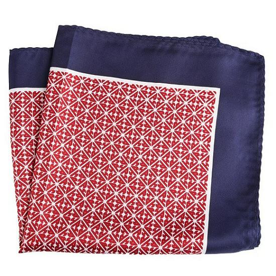 Cashew Flower & Polka Dot Men's Pocket Square Handkerchief