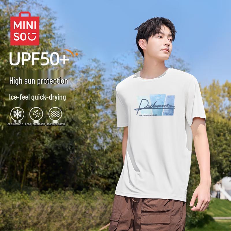 MINISO Men s Ice Silk UPF50+ Sun Protection Mesh T-Shirt 2XL