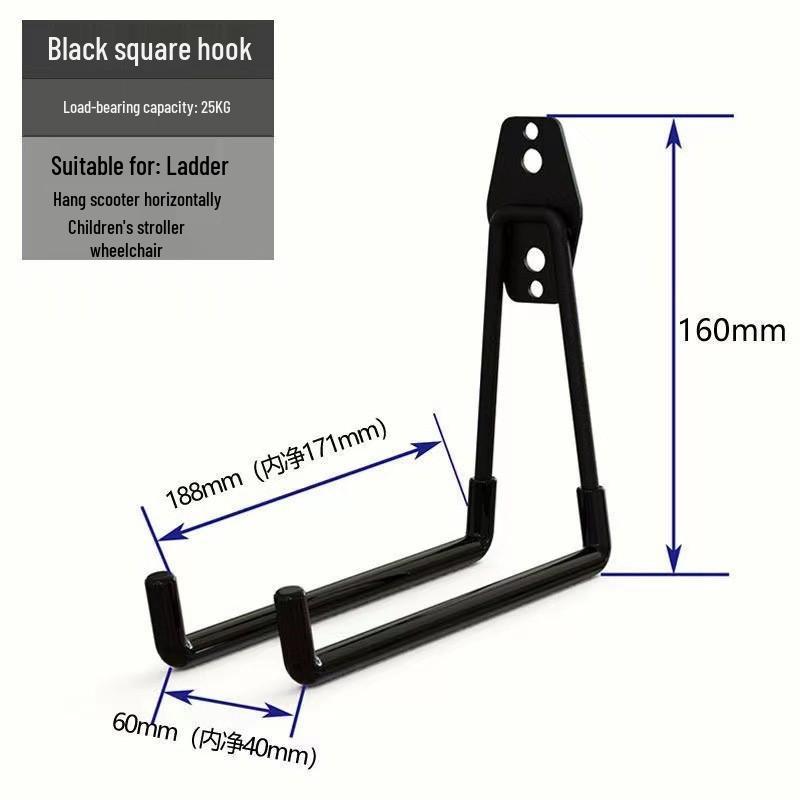 Heavy-Duty Wall-Mounted Metal Bicycle Storage Hooks for Garage or Warehouse