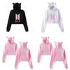 Bts Bangtan Boys Love Yourself Tear Navel Hoodie With Cute Cat Ear Design In Multiple Color Options