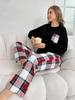 Europäischer und amerikanischer Damen-Winter-Pyjama-Set - Langarm, lange Hose, zweiteiliger Homewear-Pyjama