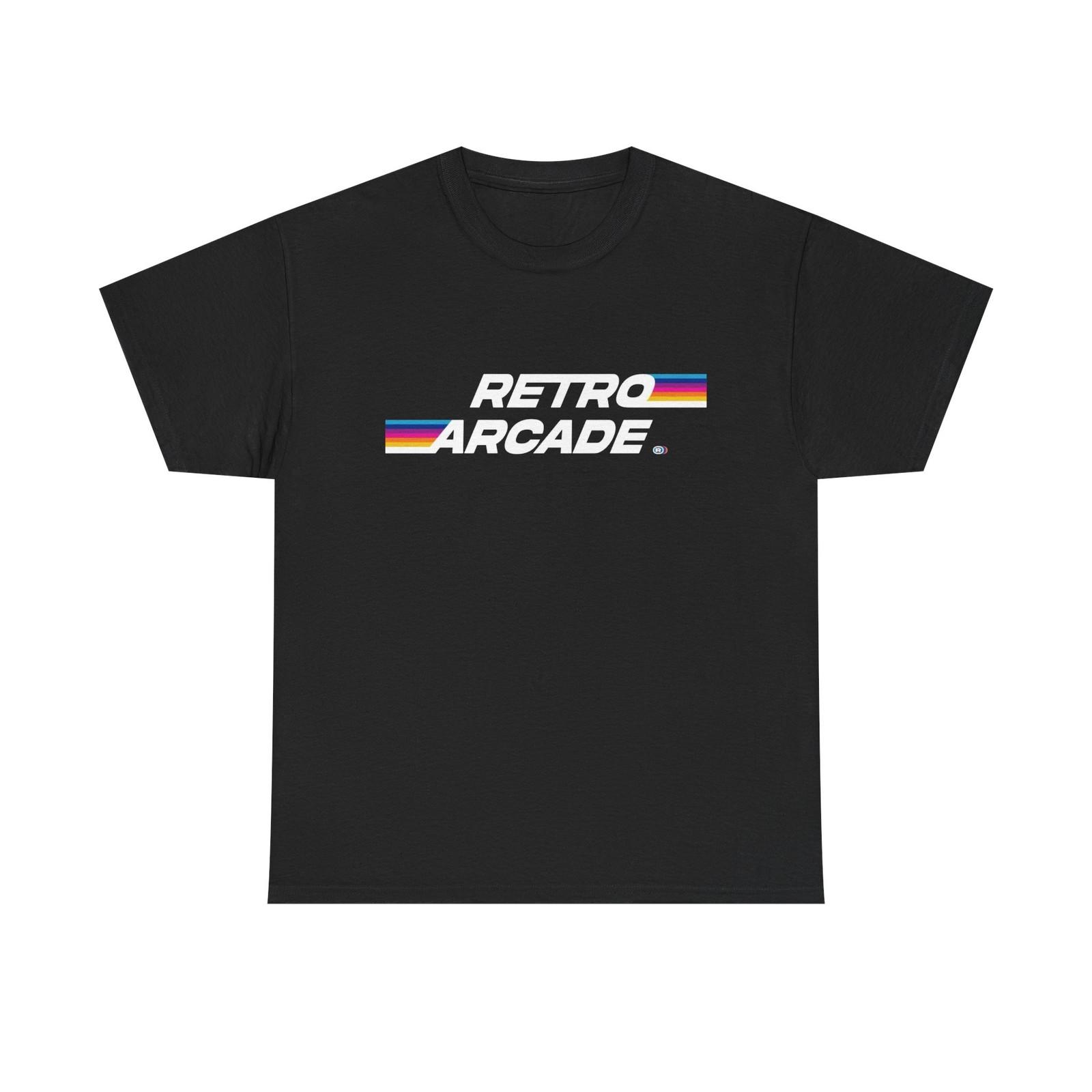Retro Arcade 80s Logo Graphic T-Shirt Mens Womens Tees Top Unisex Heavy Cotton Tee S