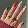 Almond-Shaped Wearable Nails: Christmas Cartoon Deer Head Design, 30 Pieces