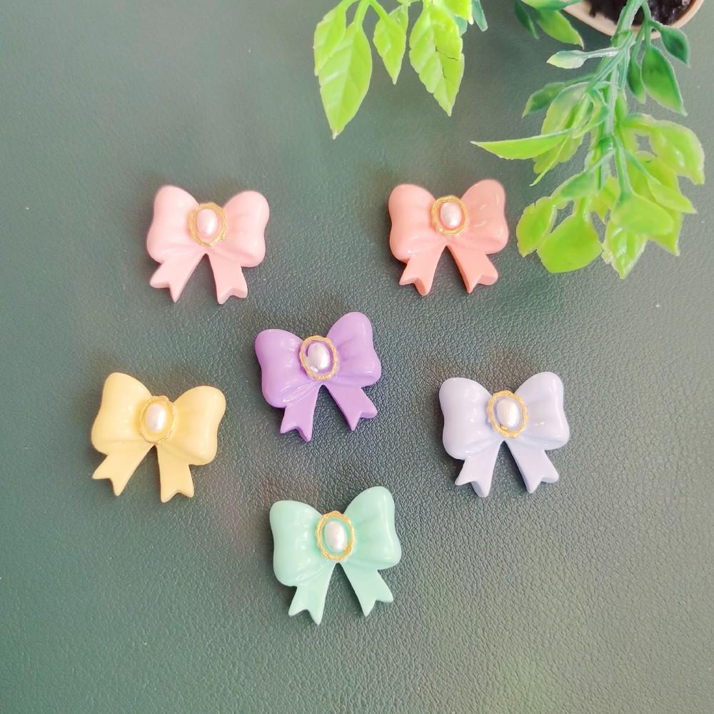 Resin Flatback Bows Cute Colors Bowknot Charms for Slime,Scrapbooking,DIY Crafts,Hair Bow Center Accessories