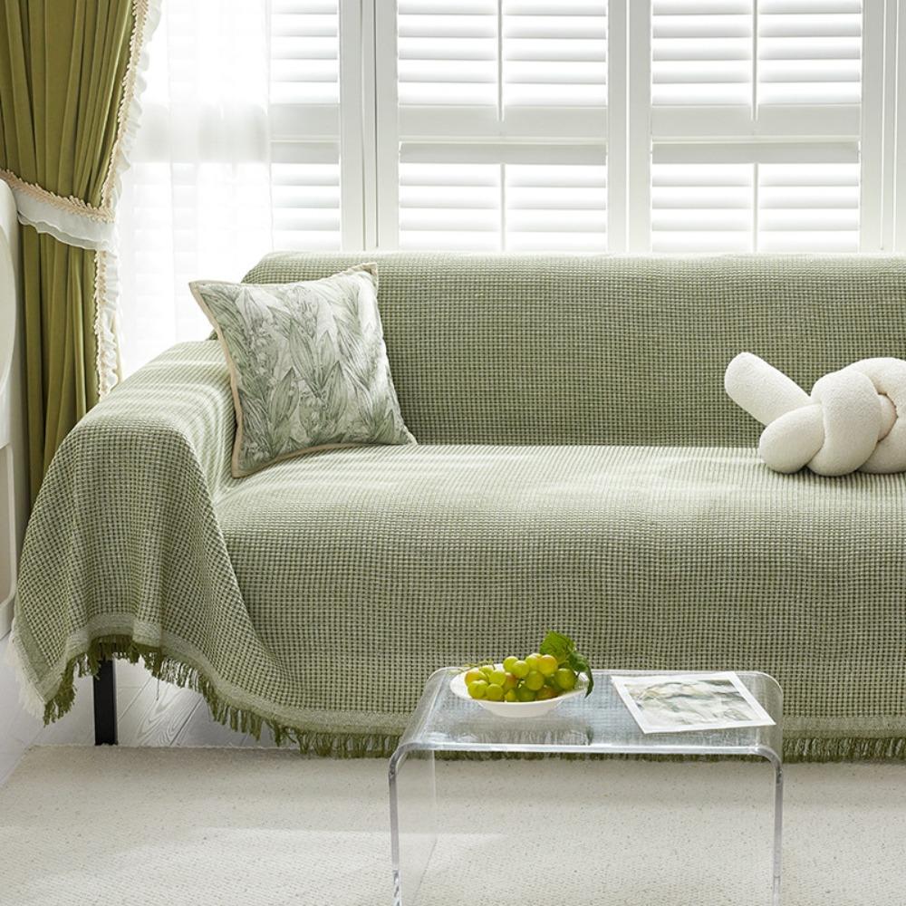 Cream Style Sofa Cover Full Coverage Universal All Season Couch Blanket for Picnic Camping